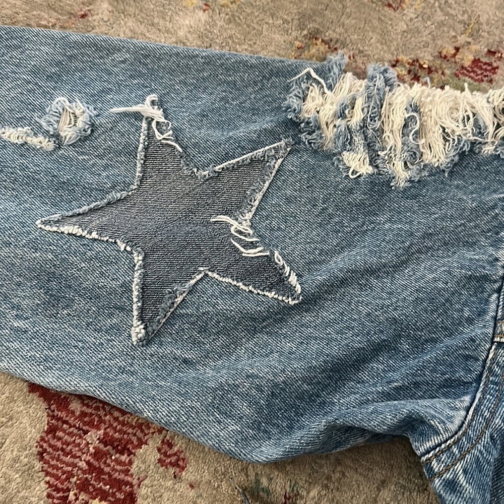 NWT Riley Distressed Denim jacket L - Picture 5 of 5